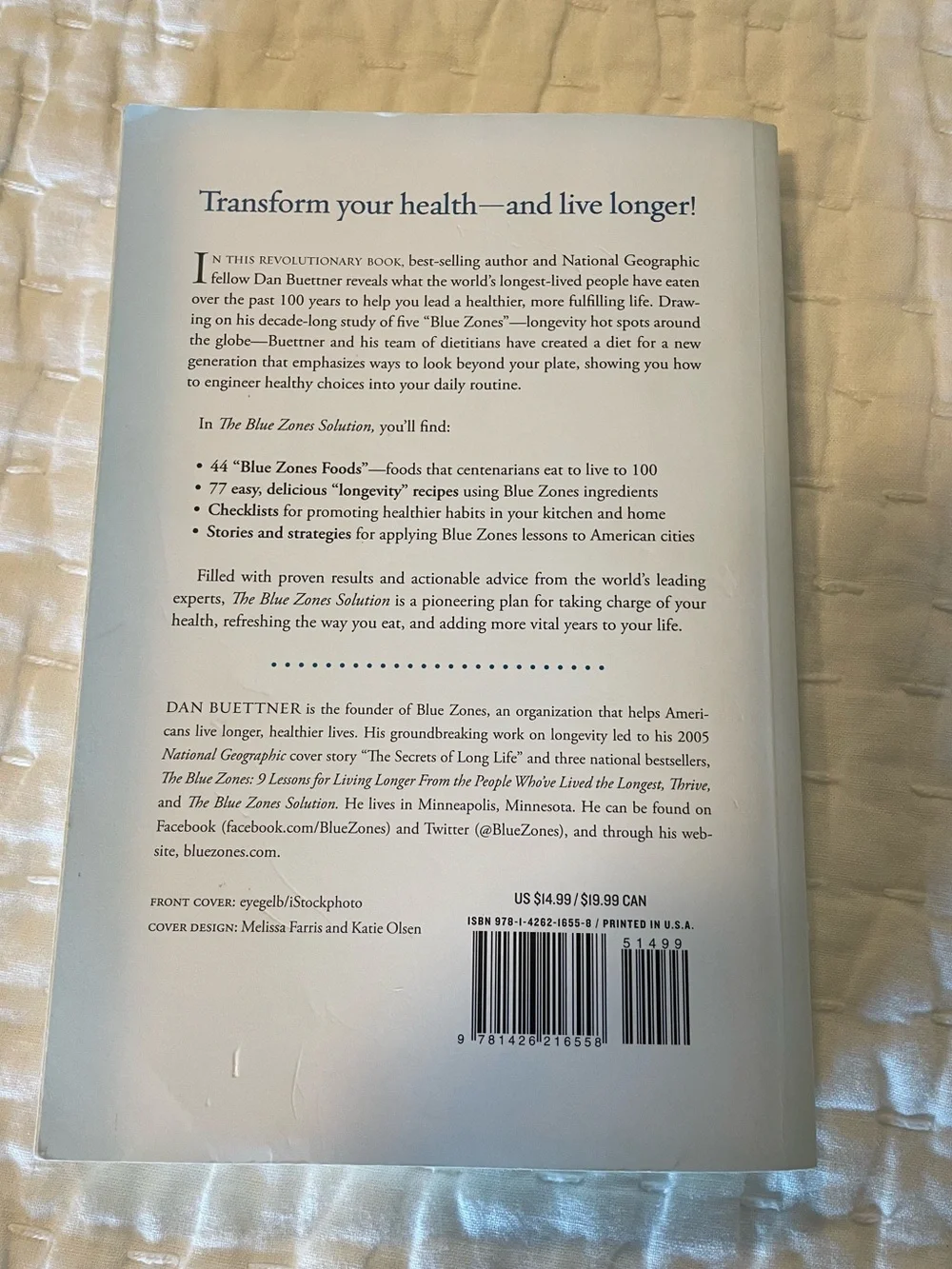 The Blue Zones Solution Book by Dan Buettner (Paperback)